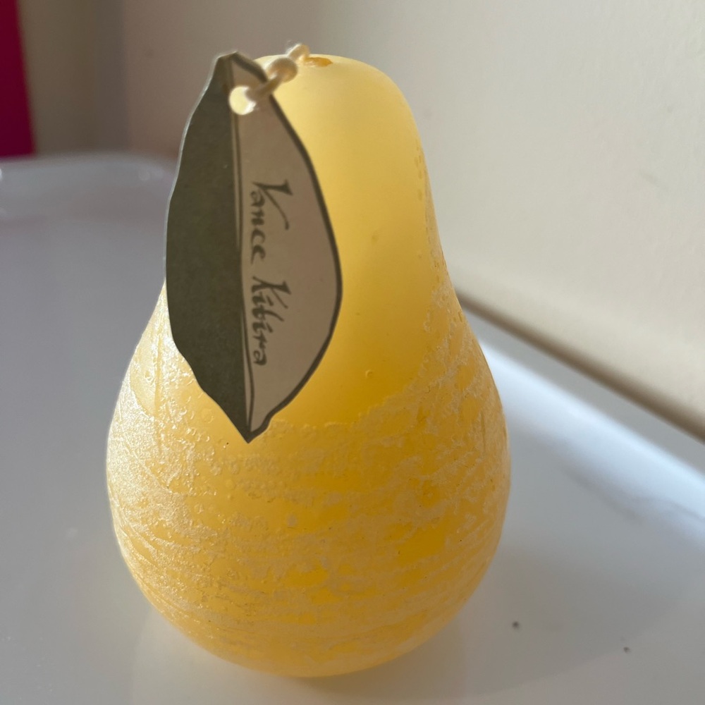 Vance Kitira Timber Yellow Pear-Shaped Candle